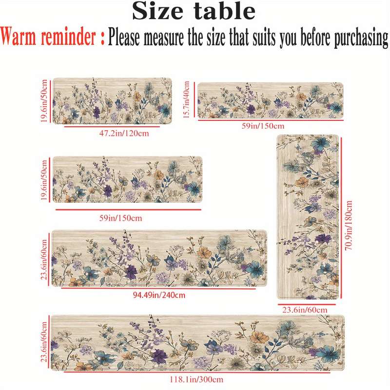 1Pc 15.7x59inch 40x150cm Floor Mat