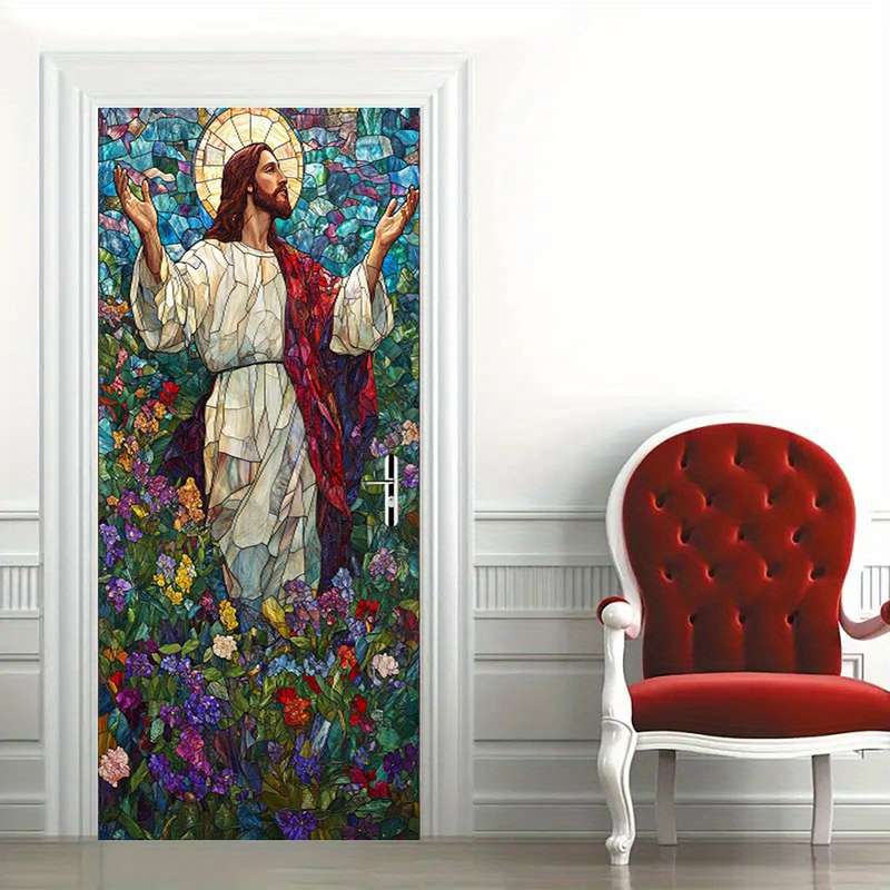 1pc 95.0x214.88cm Jesus Christian Themed Stickers