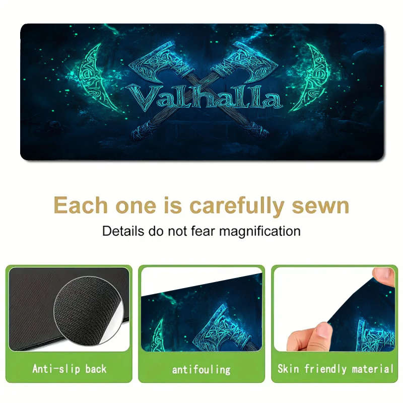 1pc 30x80cm Gaming Mouse Pad Featuring Viking Axe Design with Rubber Base