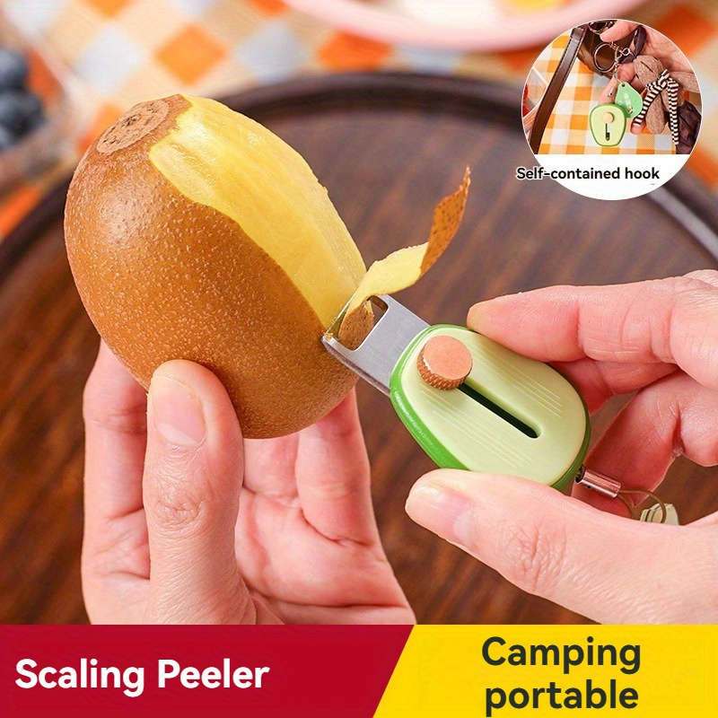 1pc Compact Stainless Steel Peeling Knife with Copper Blade Lightweight Portable Kitchen Ess