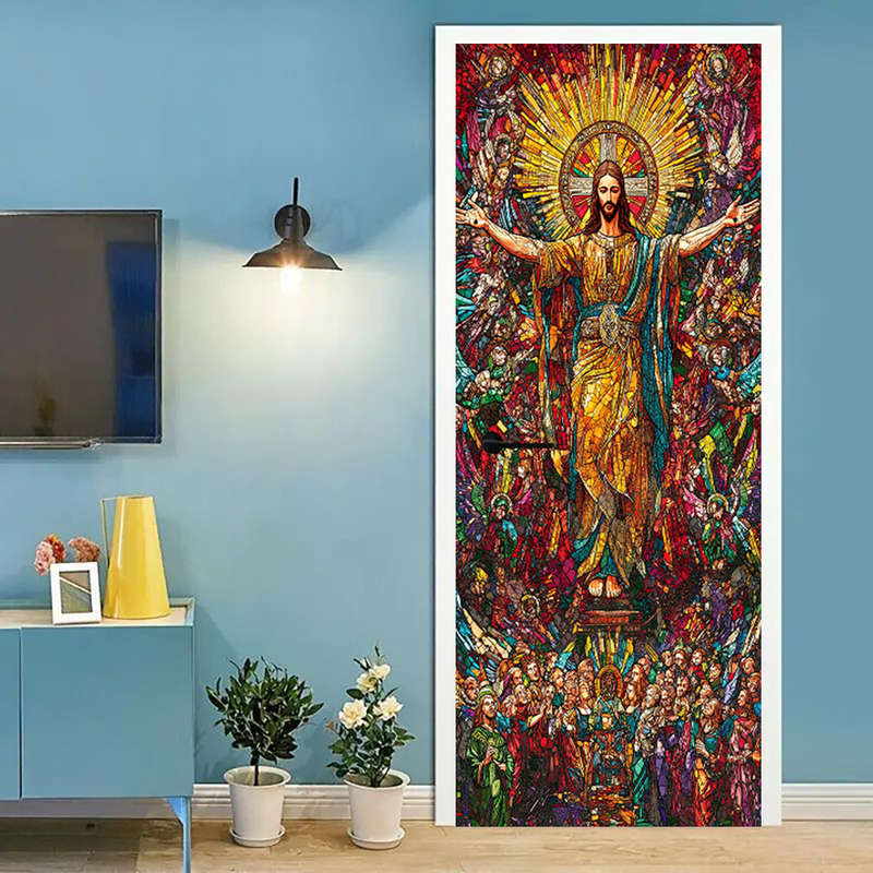 1pc 95.0x209.8cm Jesus Christian Themed Stickers
