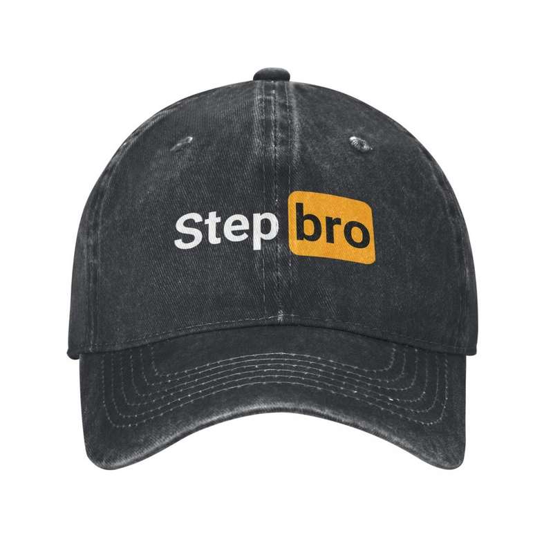 1pc  Step Bro Funny Novelty Baseball Cap Distressed Denim-Style Adjustable Snapback Ligh