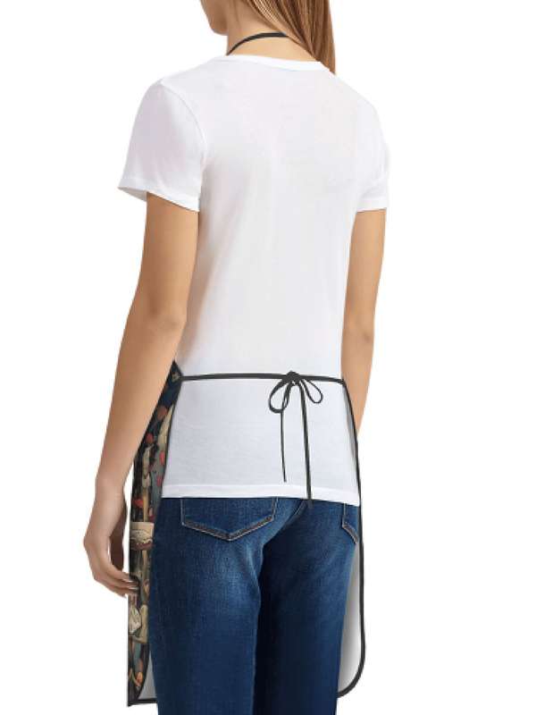 1pc Vintage Style Woven Polyester Apron 100% Polyester Fabric with Whimsical Mushroom and Floral
