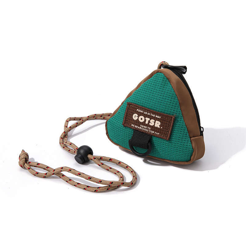 1pc Triangle Keychain Coin Purse Hanging Neck Casual Sling Bag Trendy Storage Pouch Creative Gift