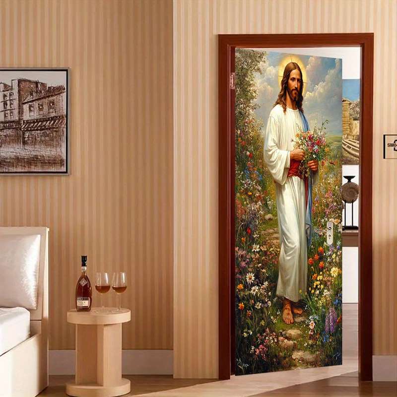 1pc 95.0x214.88cm Jesus Christian Themed Stickers
