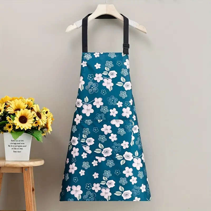 1pc Chic Waterproof Oil-Resistant Kitchen Apron for Women Durable Perfect for Cooking Bak