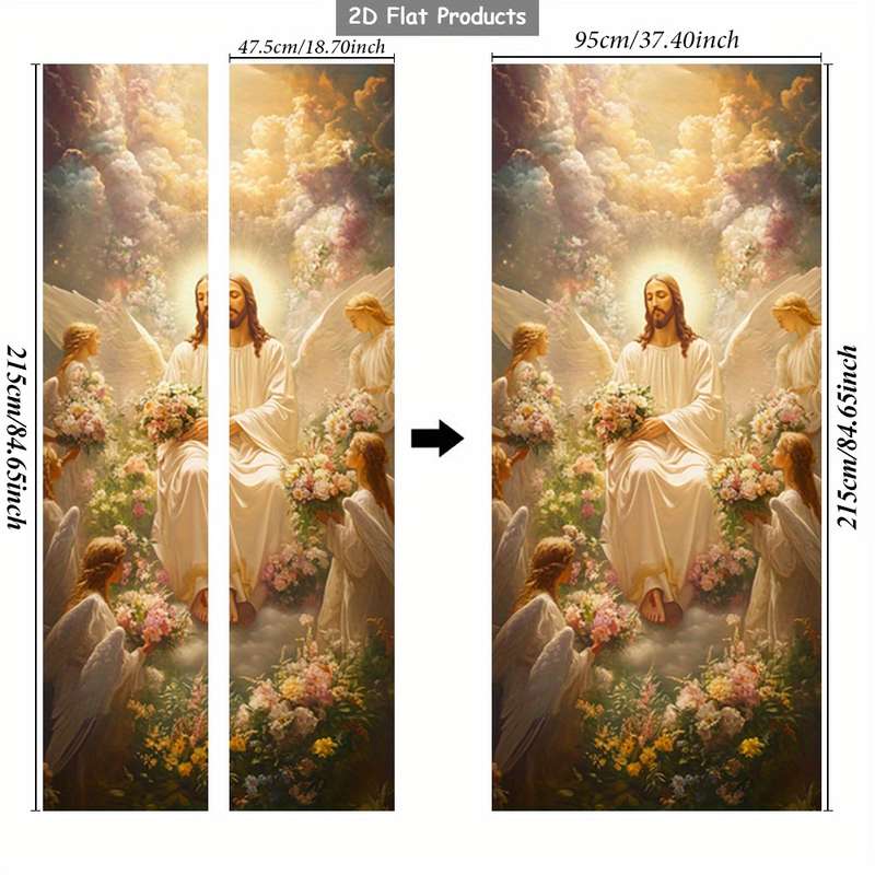 1pc 95.0x209.8cm Jesus Christian Themed Stickers