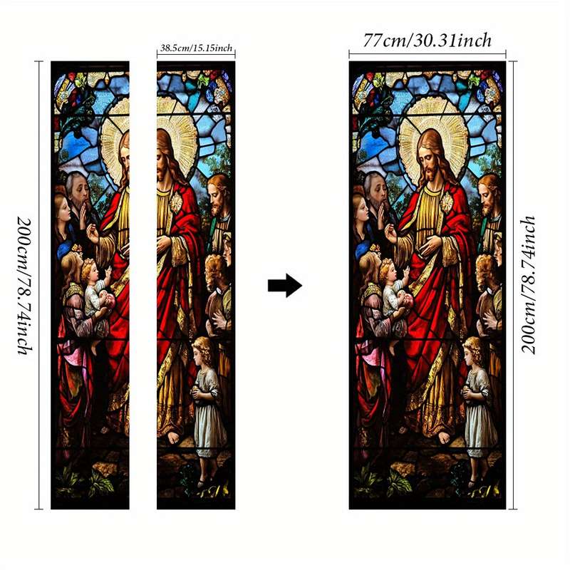 1pc 95.0x214.88cm Jesus Christian Themed Stickers
