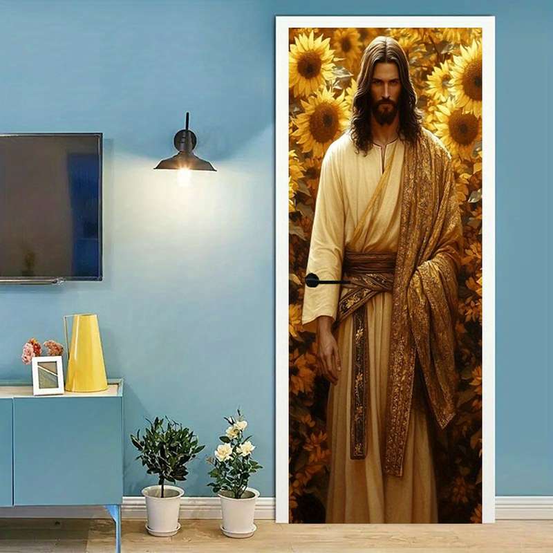 1pc 95.0x214.88cm Jesus Christian Themed Stickers