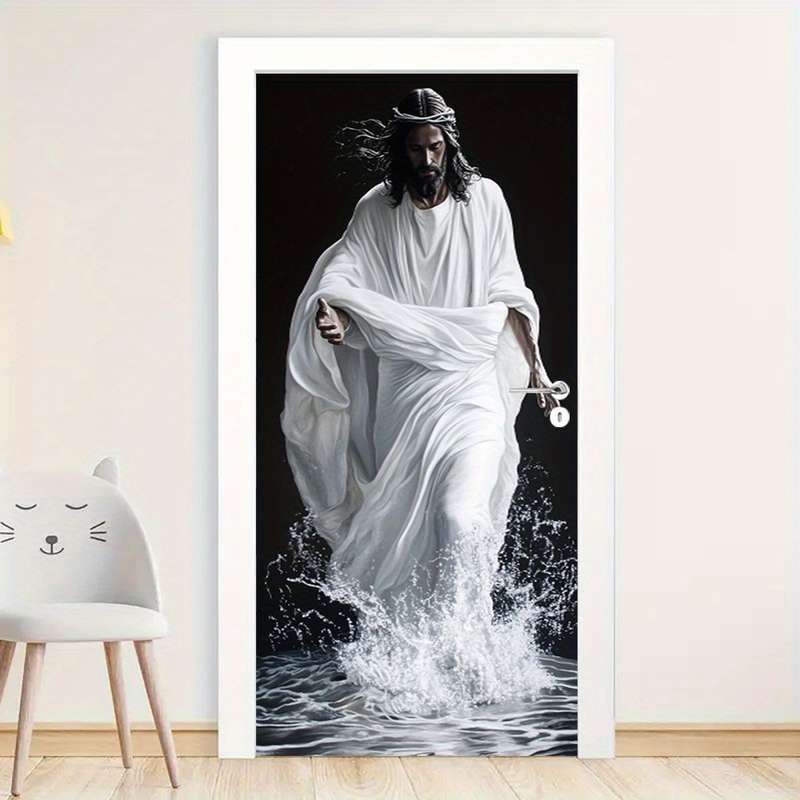 1pc 95.0x209.8cm Jesus Christian Themed Stickers