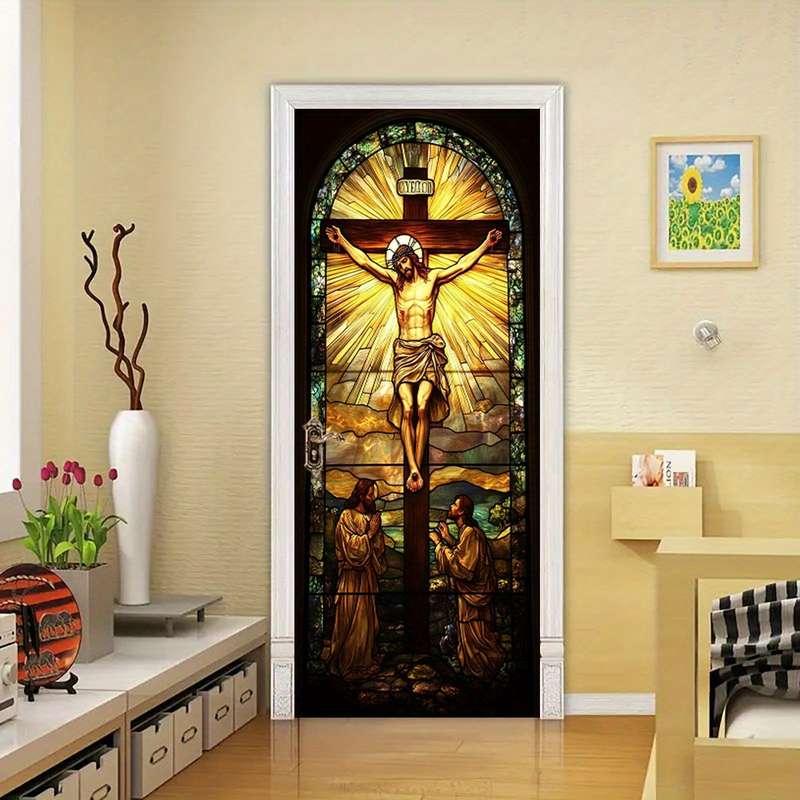 1pc 95.0x214.88cm Jesus Christian Themed Stickers