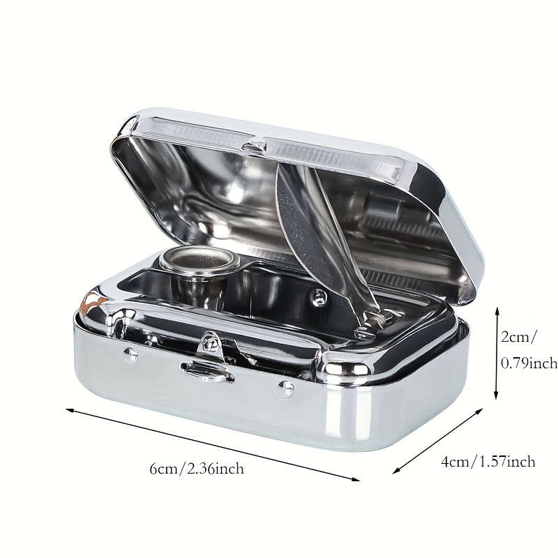 1pc Portable Stainless Steel Ashtray with Lid Durable Ideal for Car Office Outdoor Use Compa
