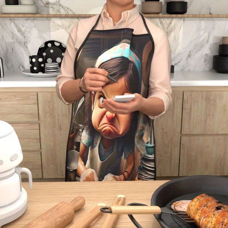 1Pc Kitchen Apron 23.5x31.5 Girl Washing Dishes Baking Soft Chef Apron