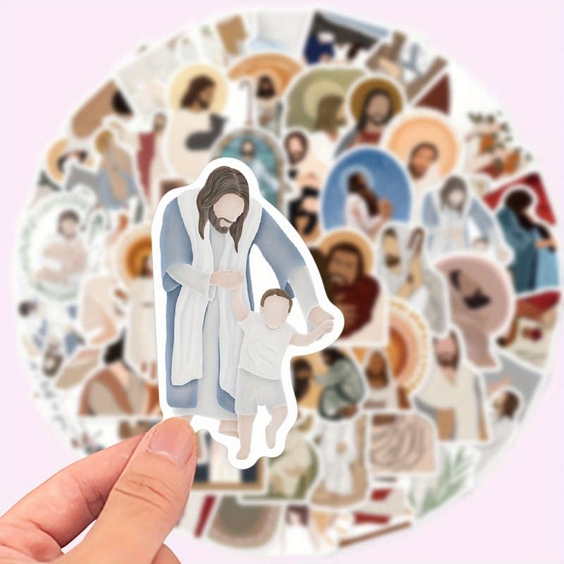 1pc MultiColor Jesus Christian Themed Stickers