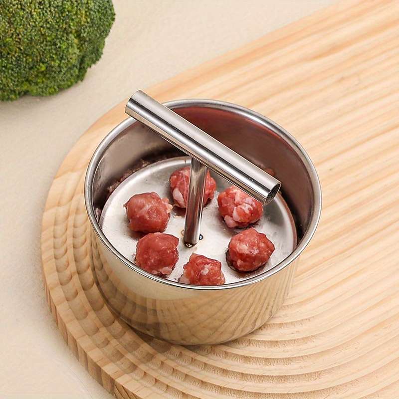 1pc 6-Hole Stainless Steel Meatball Maker Tool Quick Easy DIY Meatballs Fish Balls Cookie