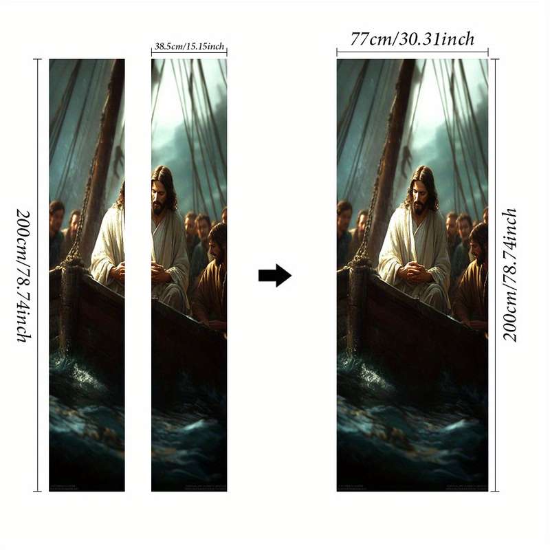 1pc 95.0x214.88cm Jesus Christian Themed Stickers