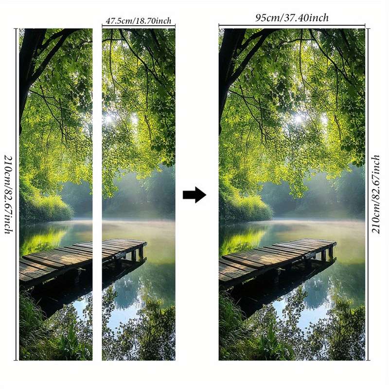 1Pc 76.96x199.9cm Door Window Sticker