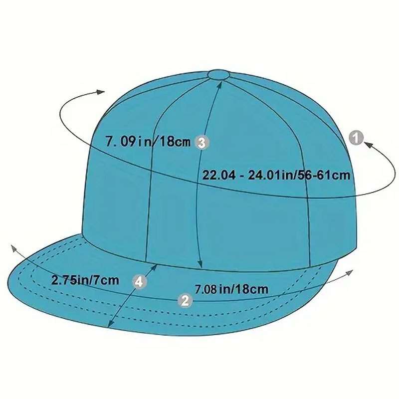 1pc CAYLEERSON Men's Snapback Baseball Cap Size 23 Lightweight Polyester Dad Hat in Black R