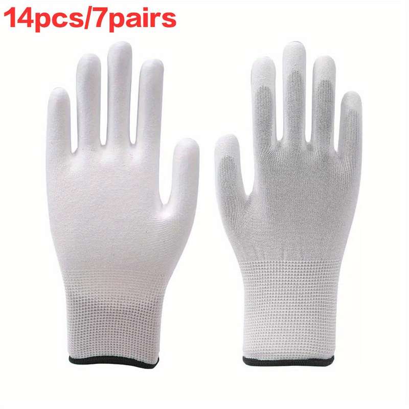 7 Pairs White Size XL Multi Purpose Work Gloves