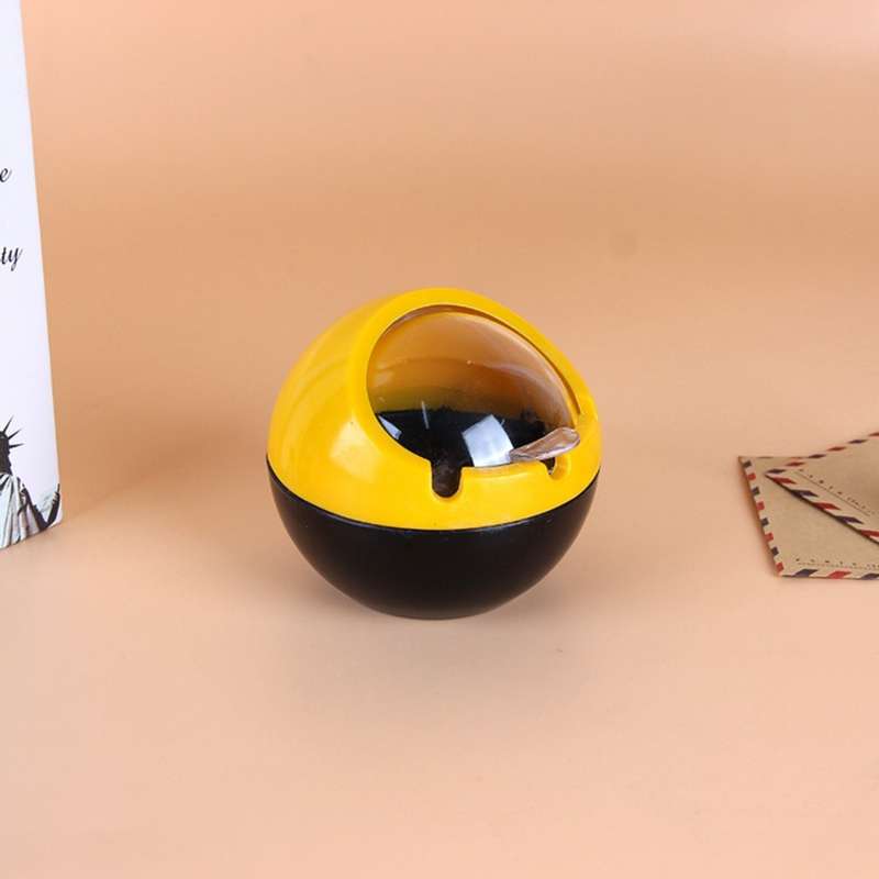 1pc Plastic Fireproof and Windproof Ashtray Home Decorative Spherical Ashtray Household PP Plasti