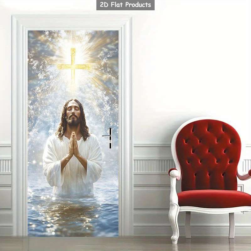 1pc 95.0x214.88cm Jesus Christian Themed Stickers