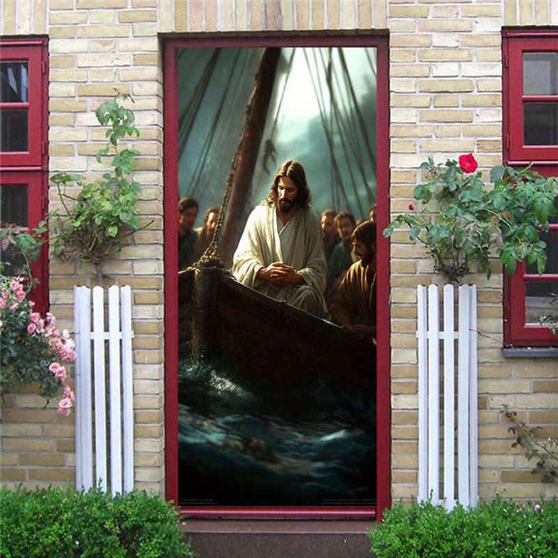 1pc 95.0x214.88cm Jesus Christian Themed Stickers