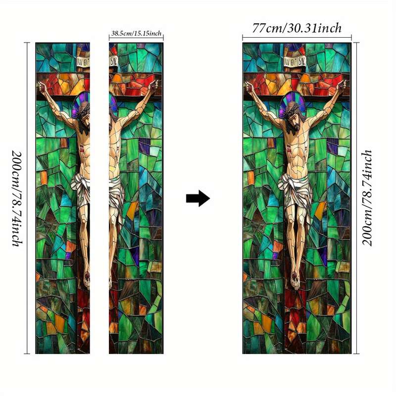 1pc 95.0x209.8cm Jesus Christian Themed Stickers