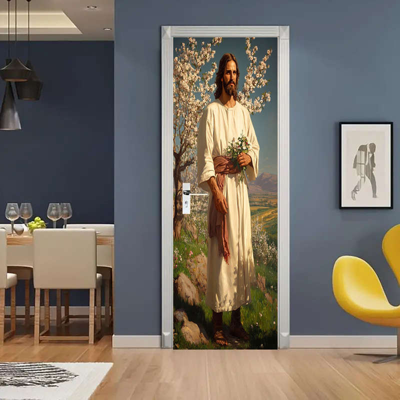 1pc 95.0x214.88cm Jesus Christian Themed Stickers