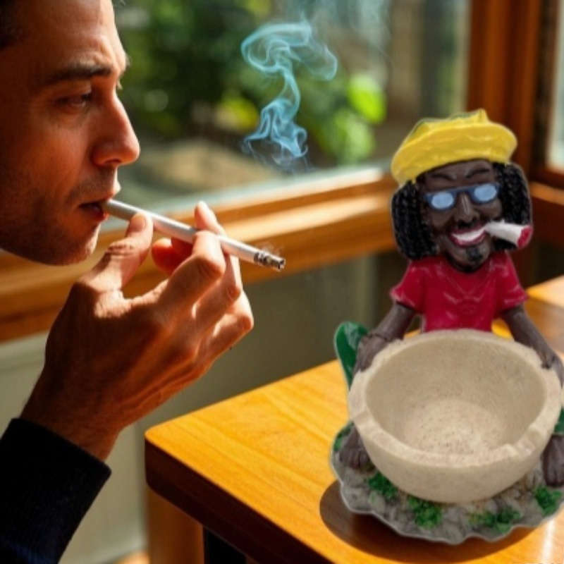 1pc A Jamaican-Style Ashtray Featuring a Beautifully Crafted Resin Design Perfect for Home Use S