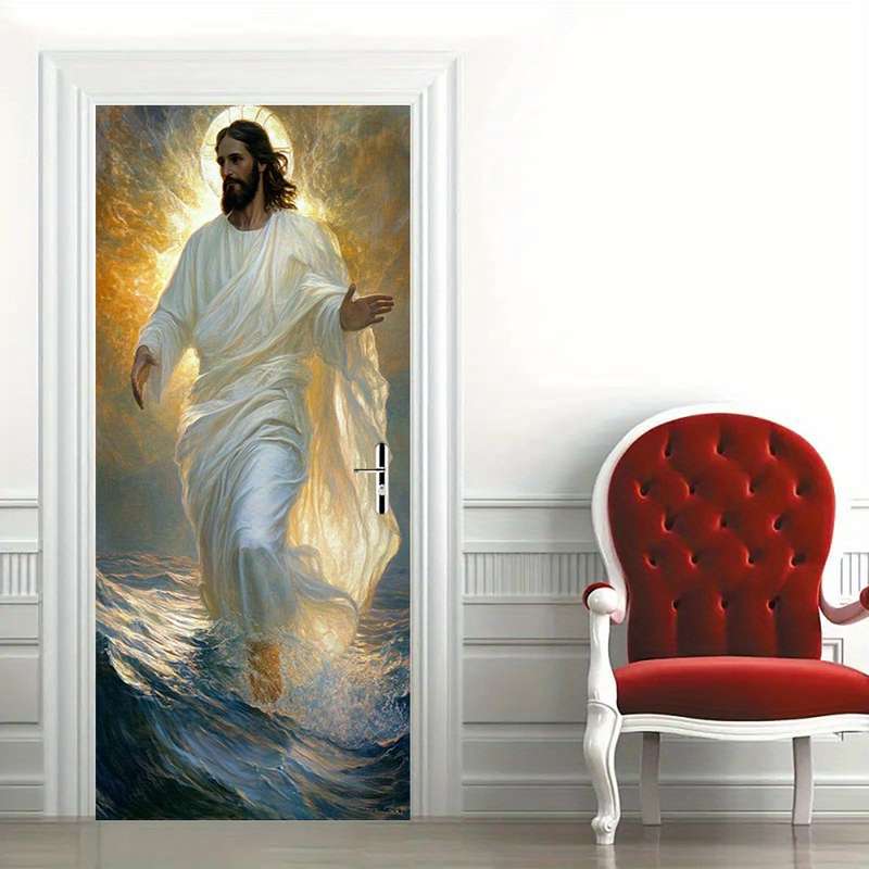 1pc 95.0x209.8cm Jesus Christian Themed Stickers