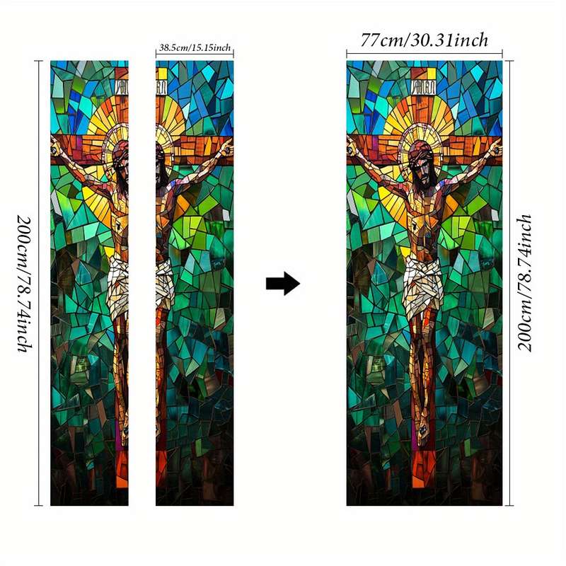 1pc 95.0x209.8cm Jesus Christian Themed Stickers