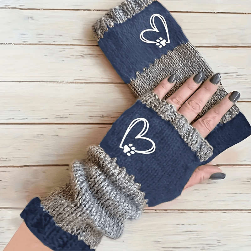 1 Pair Red Warm Gloves