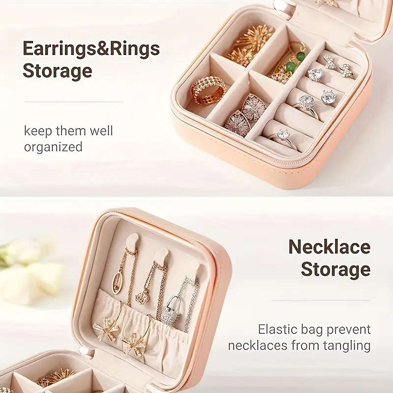 Vintage Leather Jewellery Box - Pink