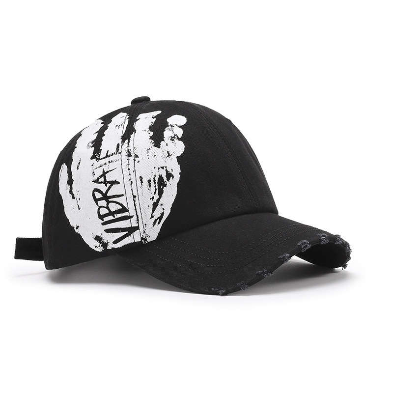 1pc Street Style Graffiti Baseball Caps Trendy Soft-Top Curved Brim 100% Polyester Hand-Washab