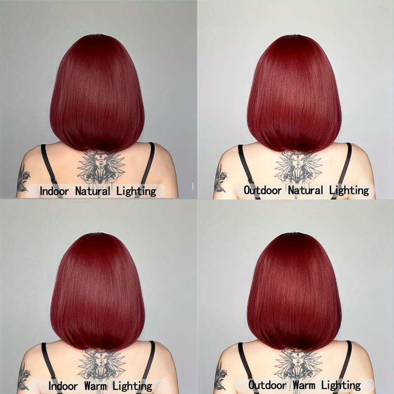1Pc Burgundy 30.48cm Fashion Design Wig