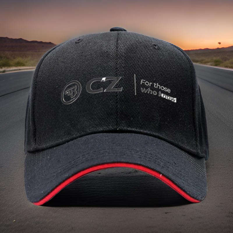 1pc Adjustable Sports Cap Black with "CZ" Logo Stylish and Comfortable Headwear for Running