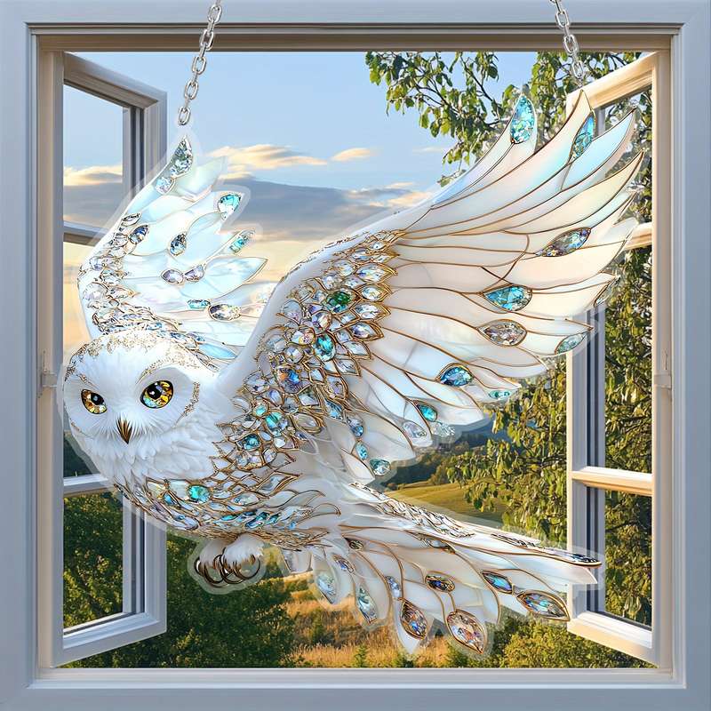 1pc 2D Flat  Acrylic Eagle Window Hanging Animal Theme Sun Catcher Waterproof and Scratch-Resista