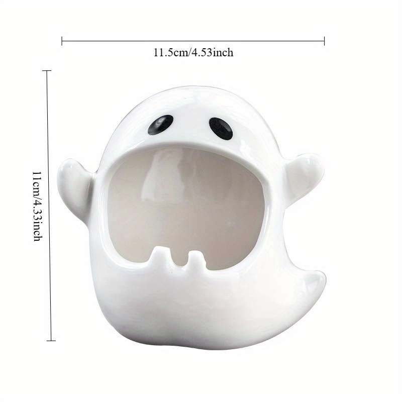 1pc Cute Ghost Ashtray Ceramic Irregular Shape High-End Decoration No Electricity Required for