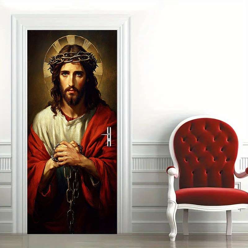 1pc 95.0x214.88cm Jesus Christian Themed Stickers