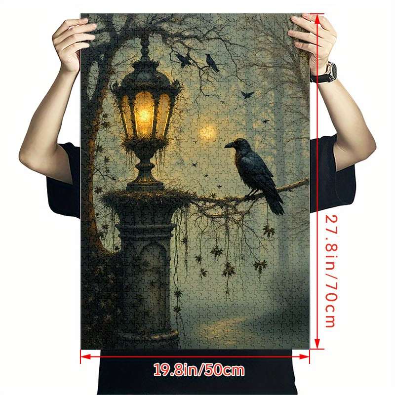 1000pcs Raven Lantern Paper Puzzle Large Adult Jigsaw Toy with Waterproof Scrat