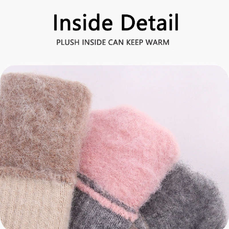 1 Pair Pink Warm Gloves