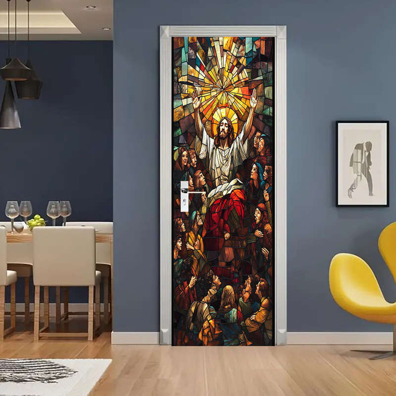 1pc 95.0x214.88cm Jesus Christian Themed Stickers