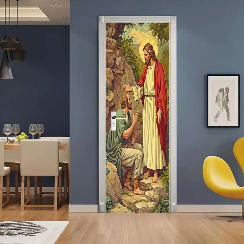 1pc 95.0x214.88cm Jesus Christian Themed Stickers