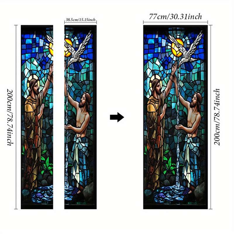 1pc 95.0x214.88cm Jesus Christian Themed Stickers