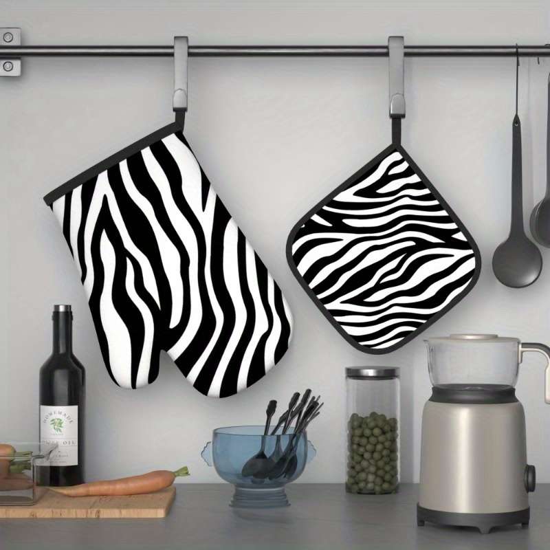 2pcs 26.92x17.02 cm Heat Resistant Oven Mitts And Potholders