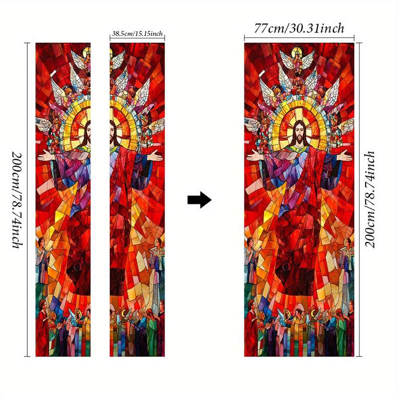 1pc 95.0x209.8cm Jesus Christian Themed Stickers