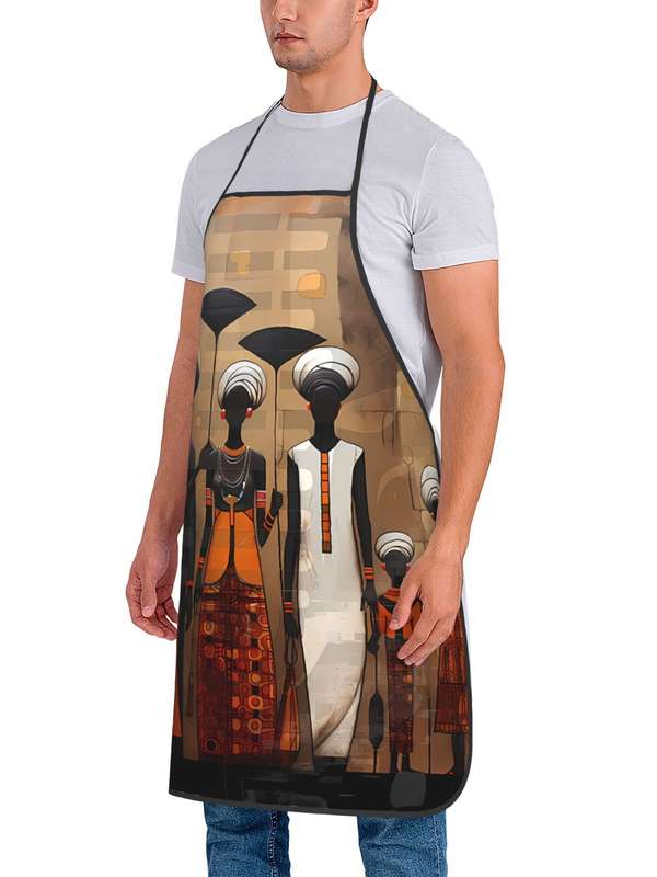 1pc Apron Featuring Artwork of African Tribal Women Designed for Both Men And Women.