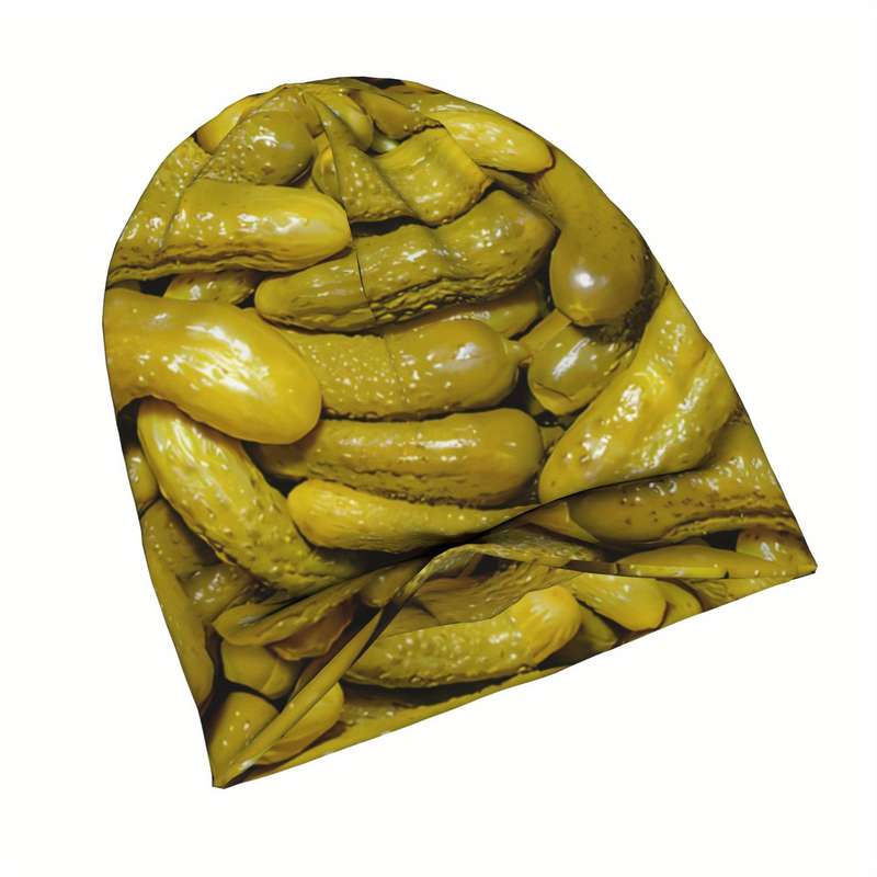 1pc BIIHUDU Brand Funky Knitted Polyester 95% Elastane 5% Baby Garlic Dill Pickle Beanies Caps Ha