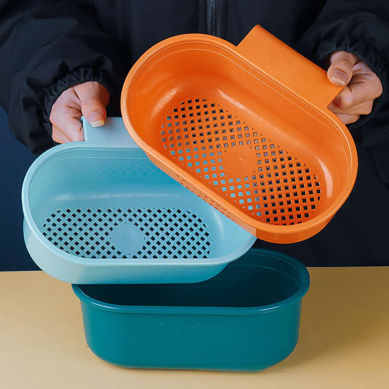 1pc Kitchen Multifunctional Drain Basket Vegetable Washing Basket Fruit and Rice Water Leak