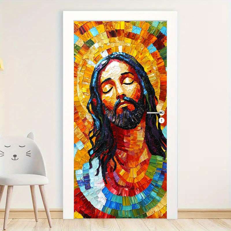 1pc 95.0x214.88cm Jesus Christian Themed Stickers